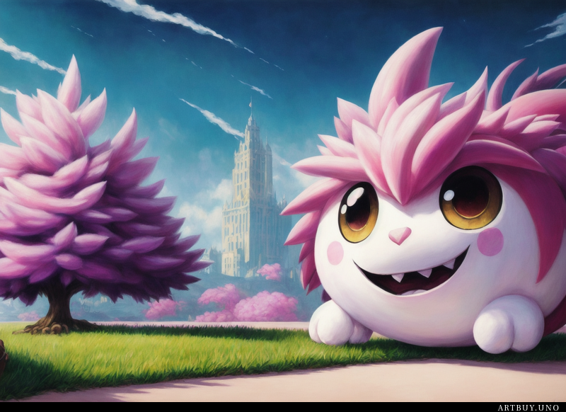 Il boss mostro fagiolo rosa dall'artwork promozionale del videogioco maplestory